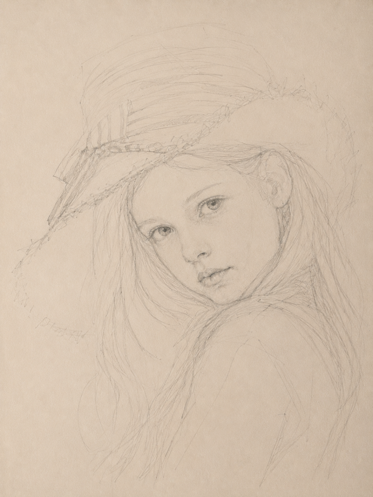 Commission sketch of a young girl