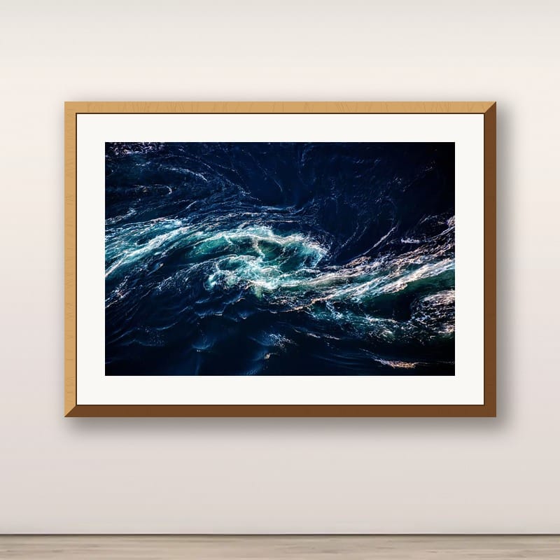 Changing Tides 02, Isle of Wight seascape photograph by Andrew Conway-Hyde in a natural oak frame