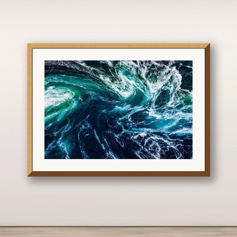 Changing Tides 04, Isle of Wight seascape photograph by Andrew Conway-Hyde in a natural oak frame