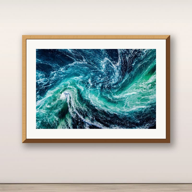Changing Tides 09, Isle of Wight seascape photograph by Andrew Conway-Hyde in a natural oak frame